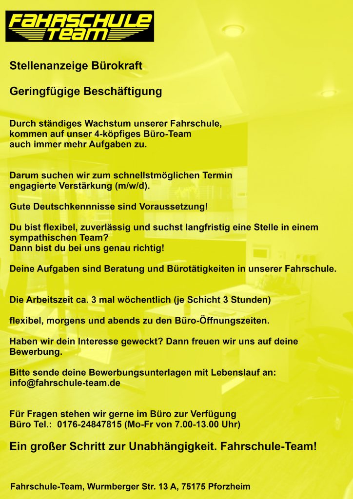Stellenanzeige büro