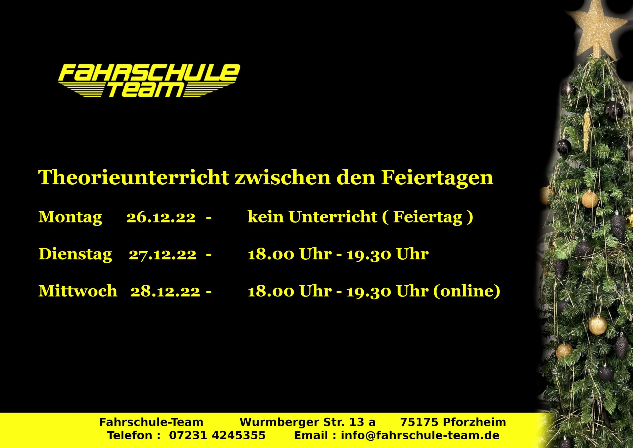 Unterricht nach Weihnachten