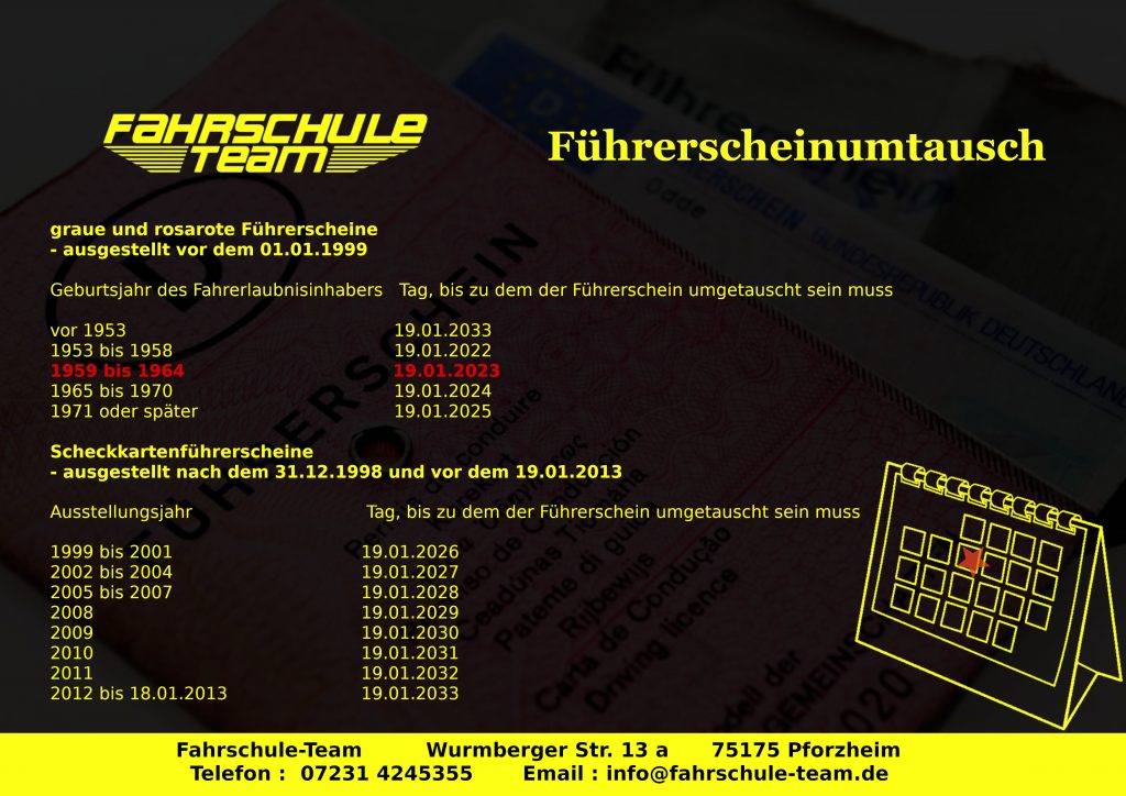 Umtausch führerschein 12 22