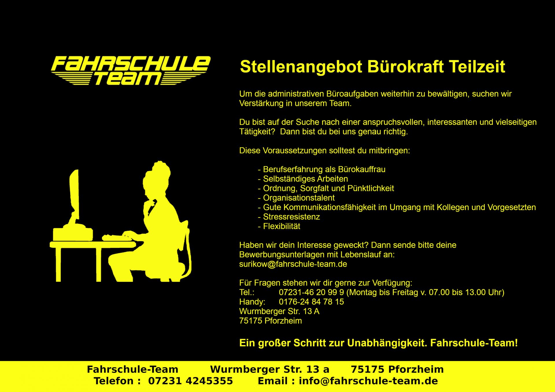 Stellenangebot bürokraft teilzeit