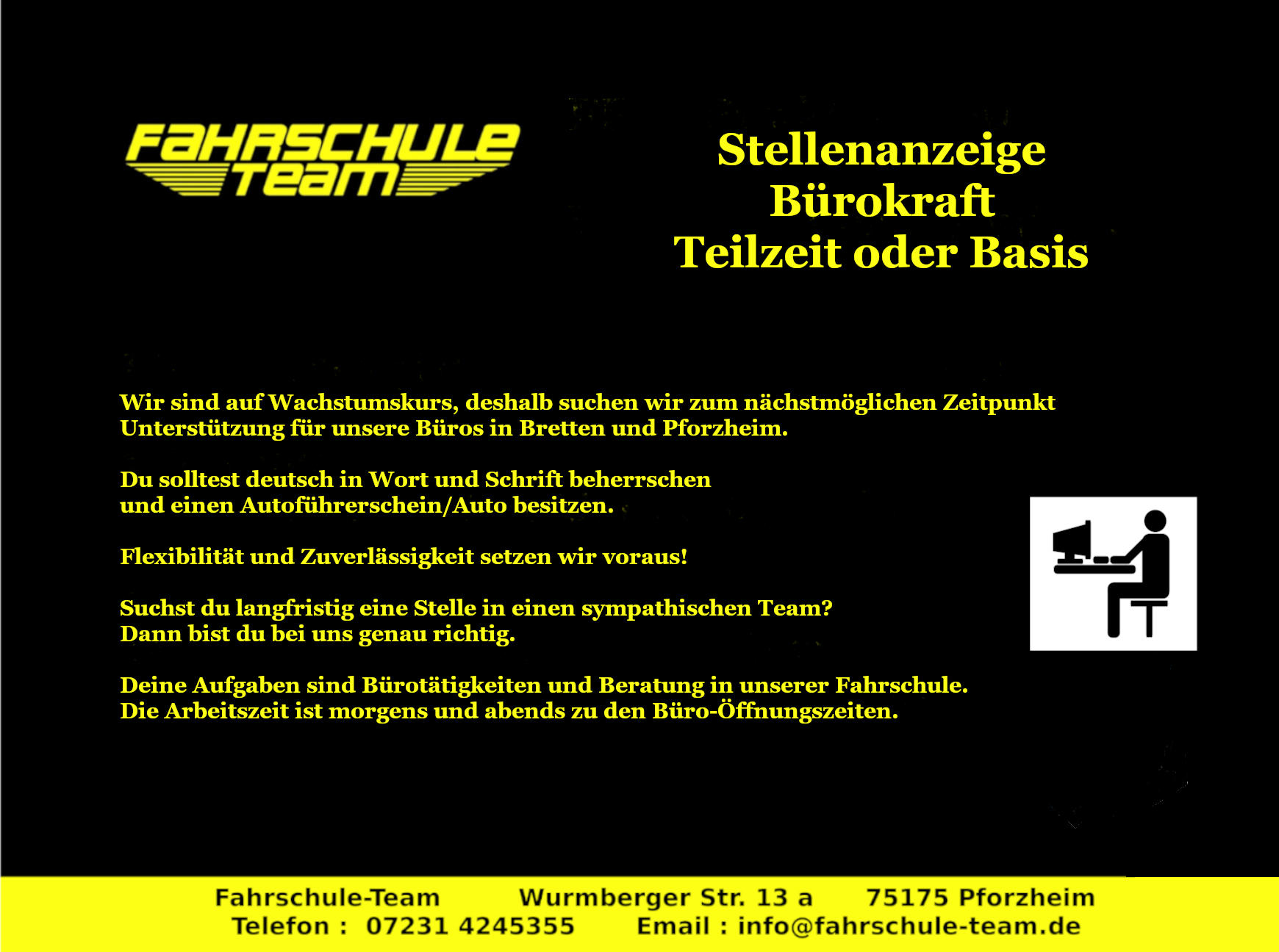 Stellenanzeige weiss